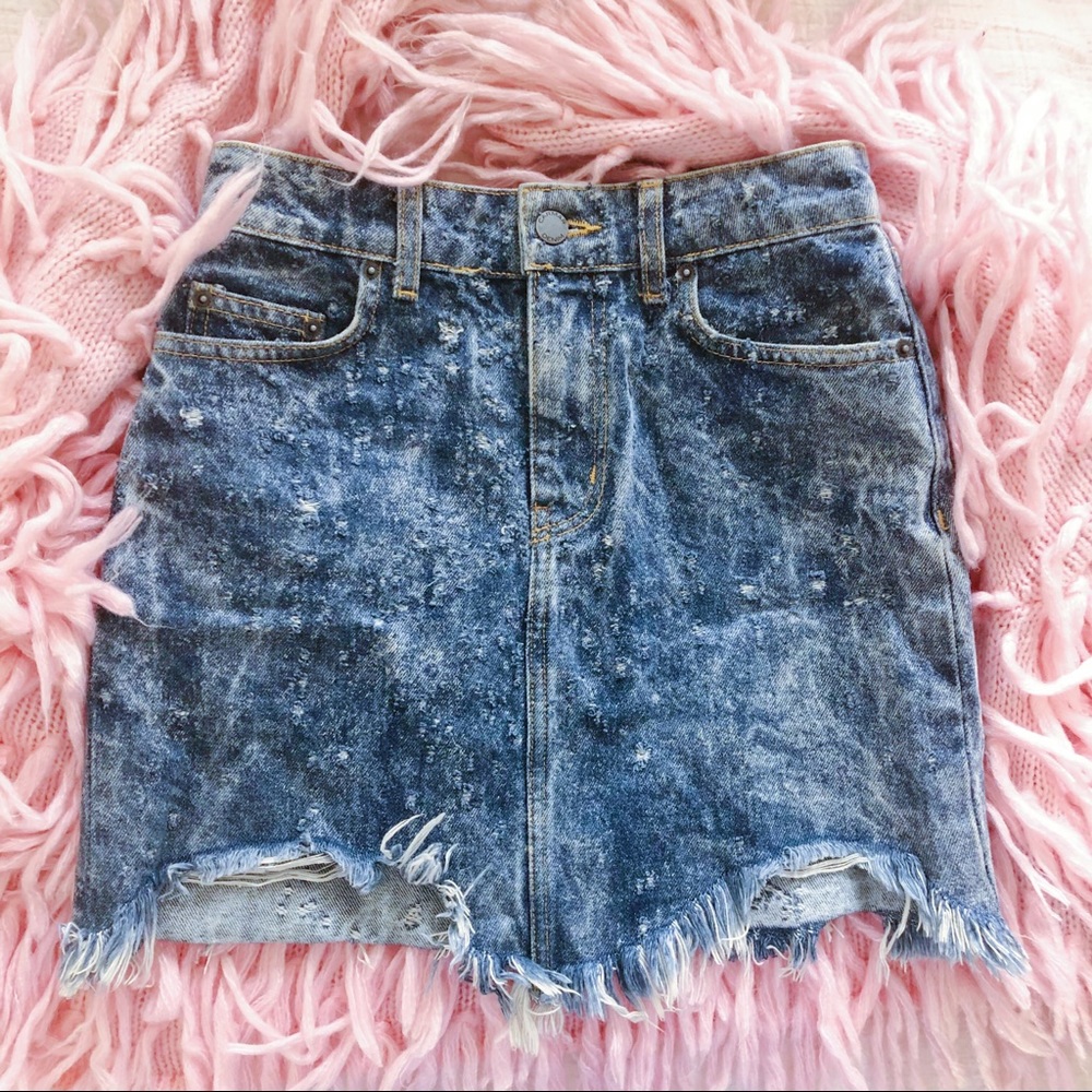 Carmar Distressed Denim Skirt